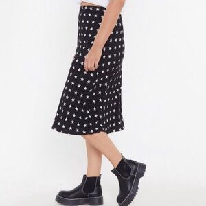Nasty Gal Star Pattern Fitted Midi Skirt 6